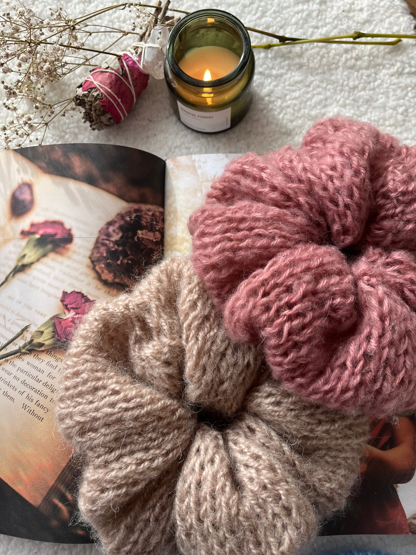 Chouchou ROSE INDIEN mohair oversize