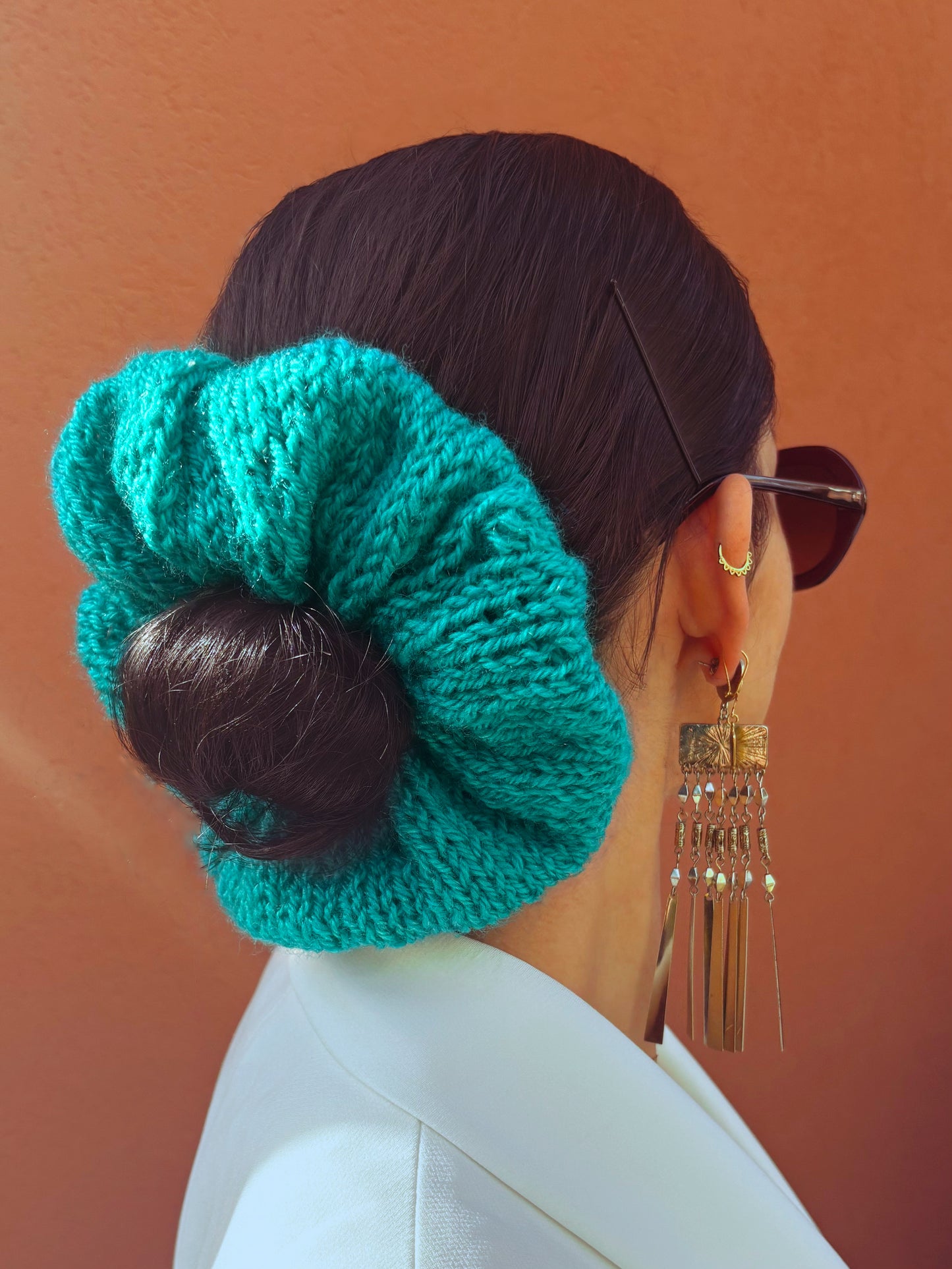 Chouchou vert CANARD oversize