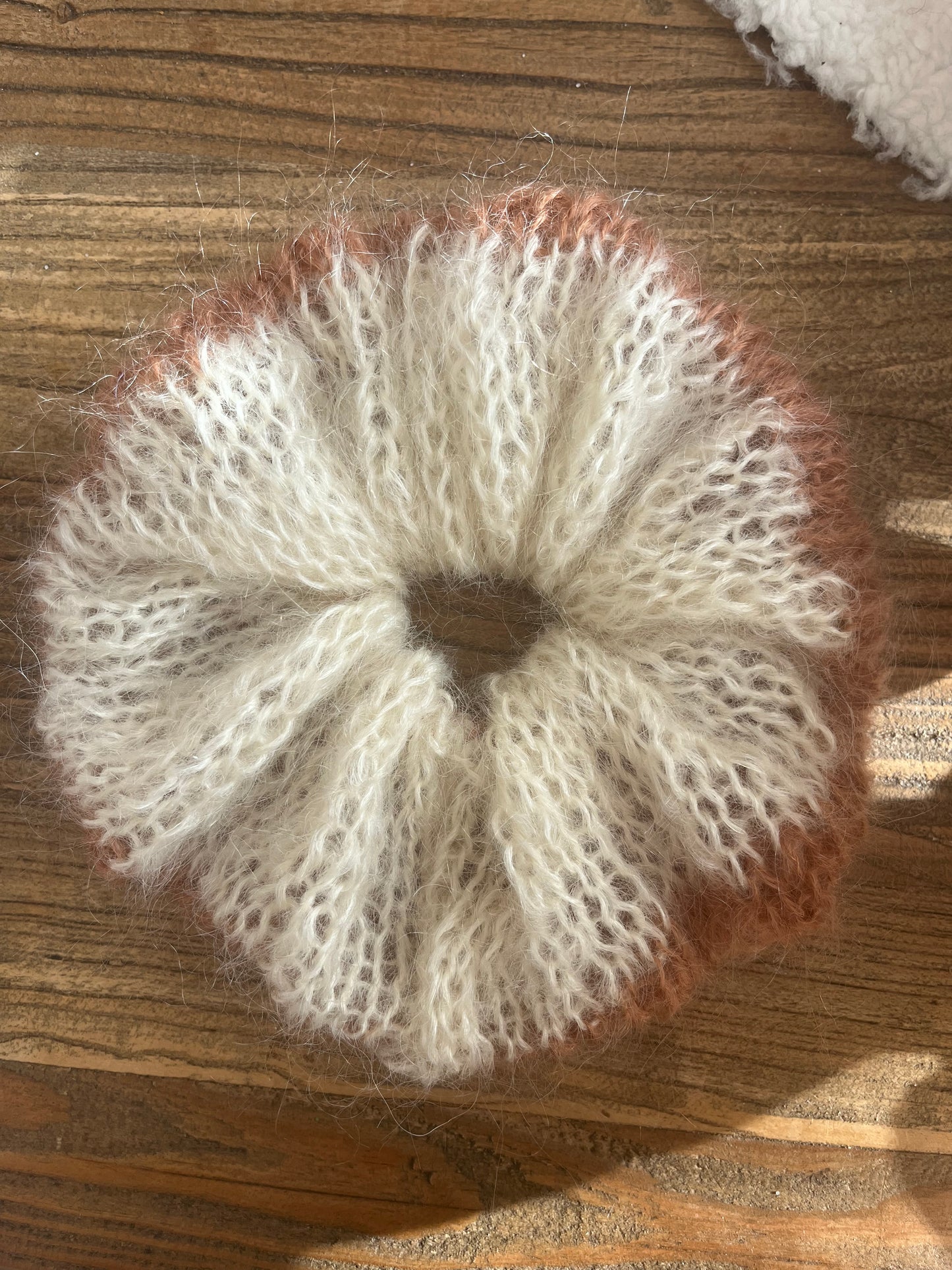 Chouchou BICOLORE BRONZE/CRÈME mohair oversize