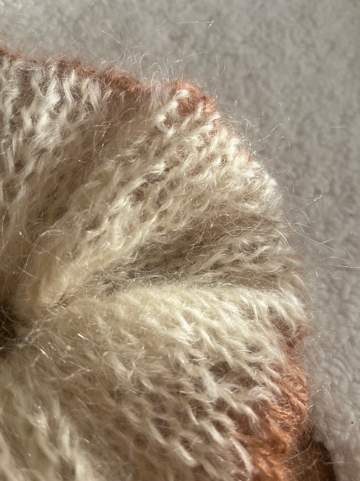 Chouchou BICOLORE BRONZE/CRÈME mohair oversize