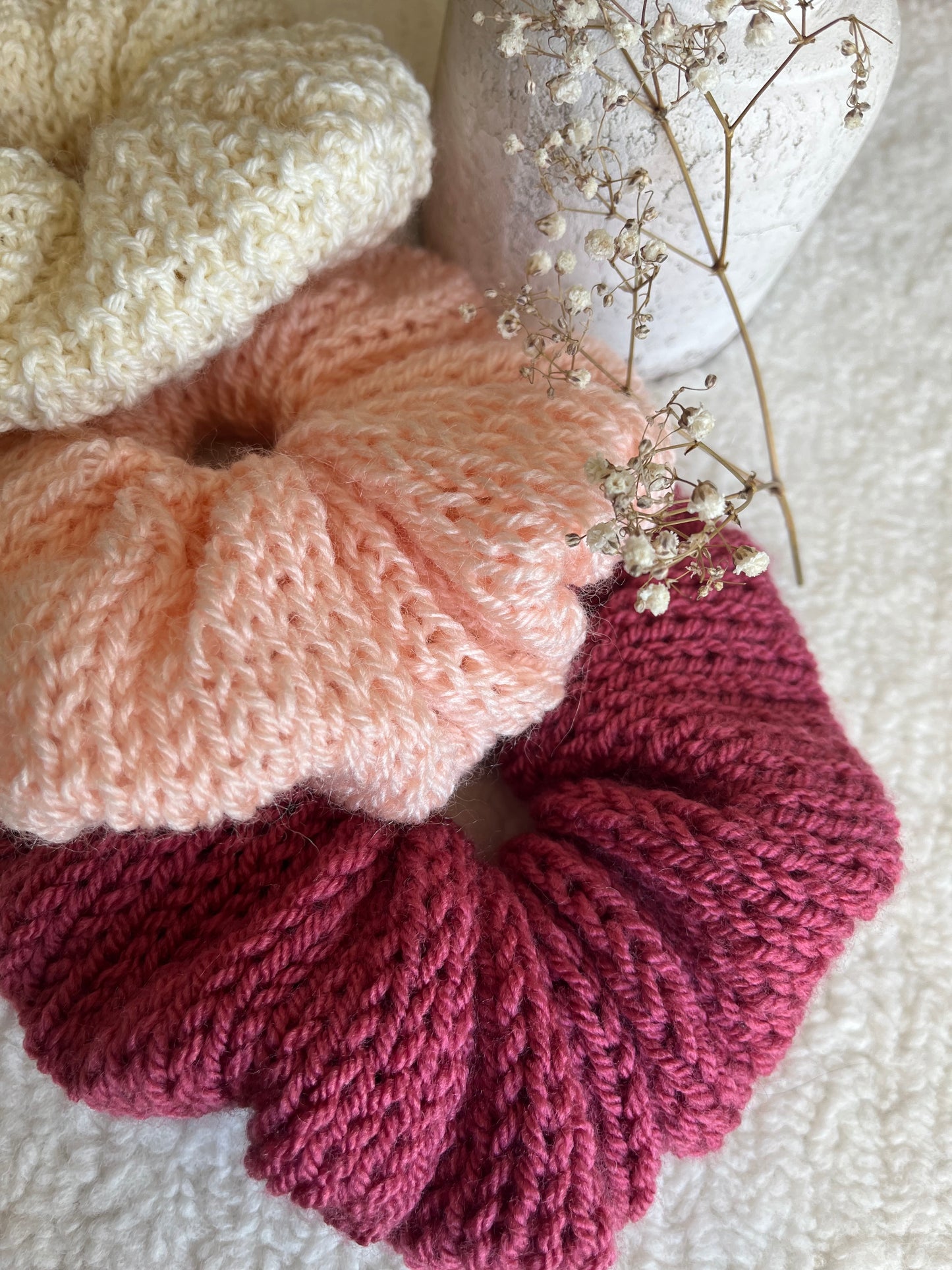 Chouchou ROSE PÊCHE oversize