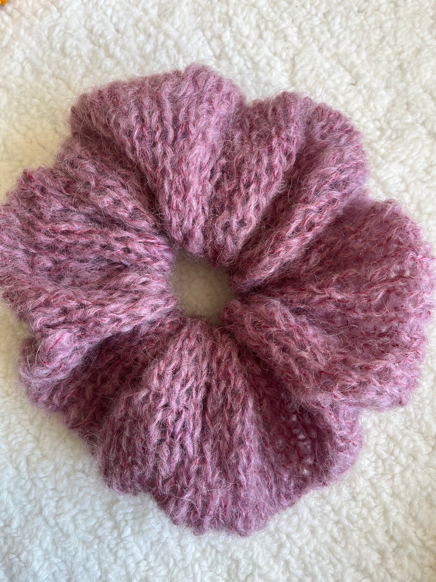 Chouchou ROSE ORCHIDÉE mohair oversize
