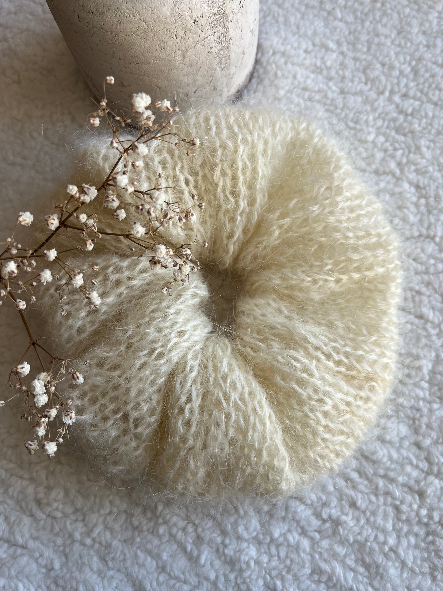 Chouchou ÉCRU mohair oversize