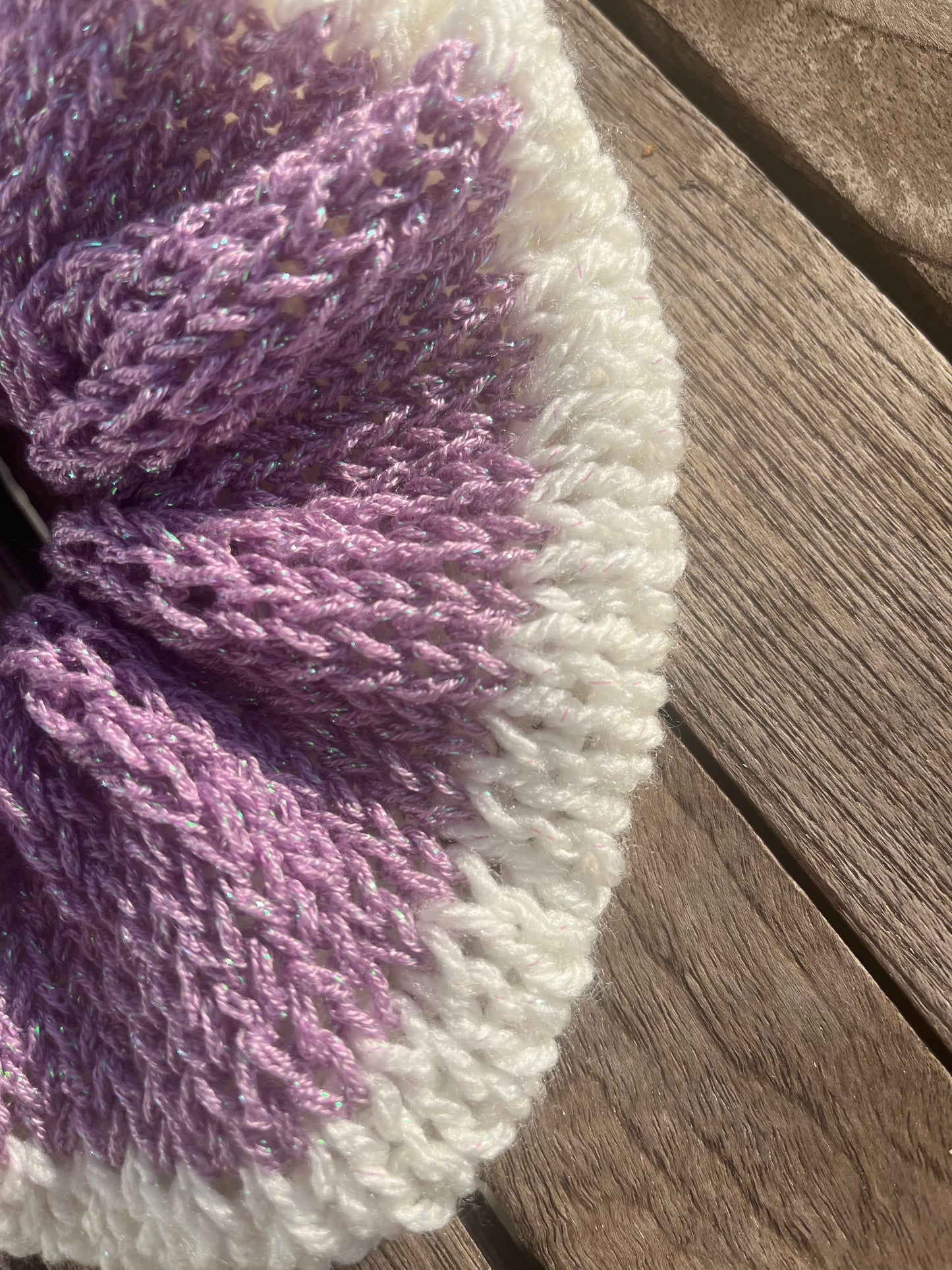 Chouchou BICOLORE PAILLETTES LILAS/BLANC