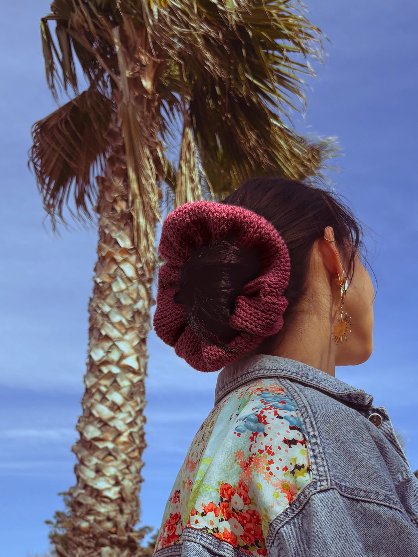 Chouchou BOIS DE ROSE oversize