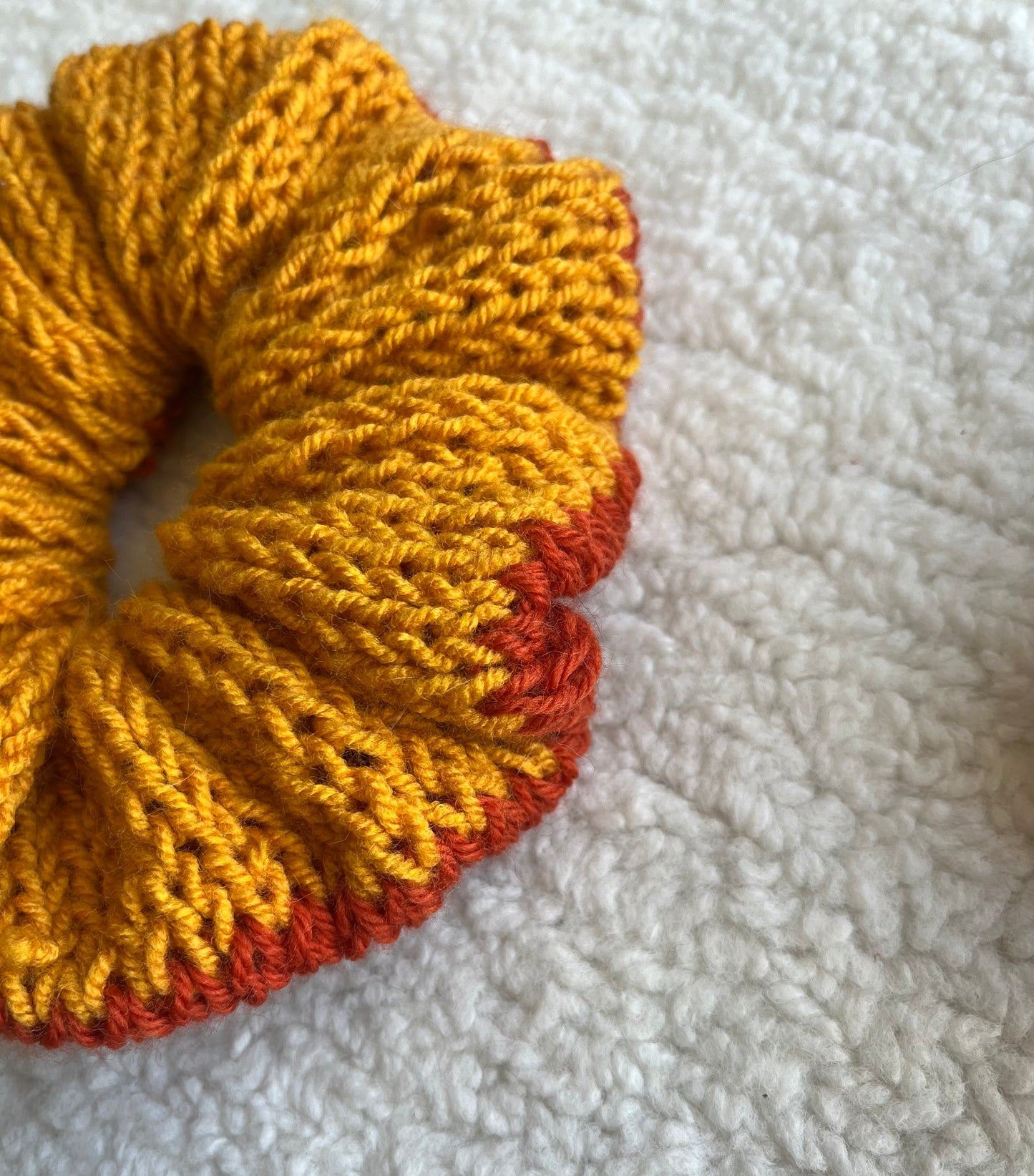 Chouchou BICOLORE MOUTARDE/TERRACOTTA oversize