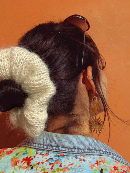 Chouchou ÉCRU mohair oversize