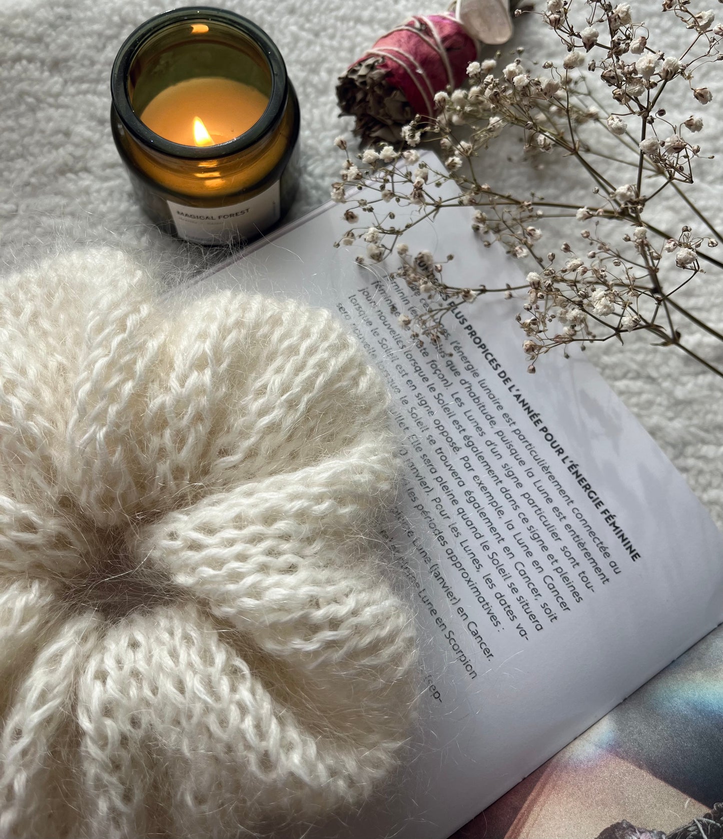 Chouchou BLANC CASSÉ mohair oversize