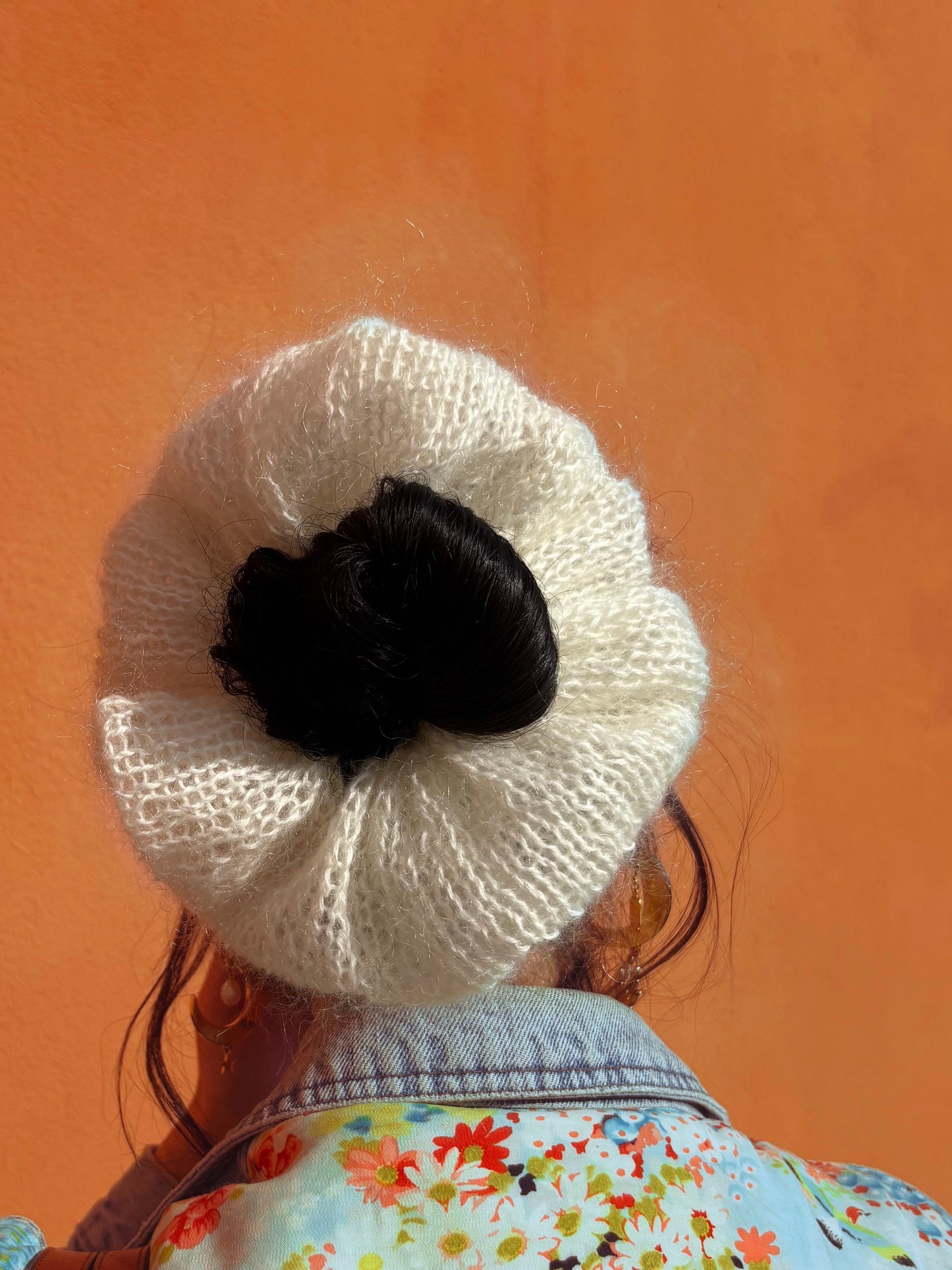 Chouchou BLANC CASSÉ mohair oversize