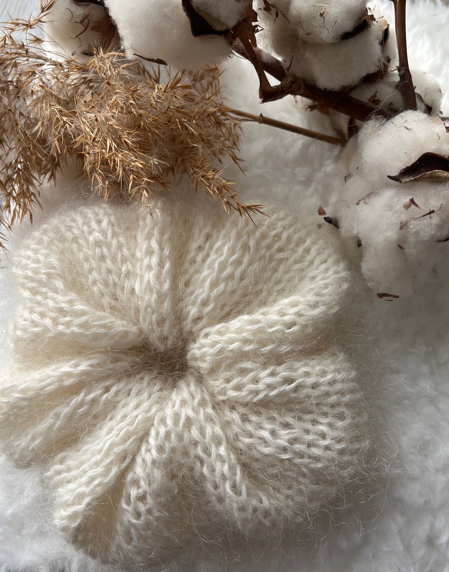 Chouchou BLANC CASSÉ mohair oversize