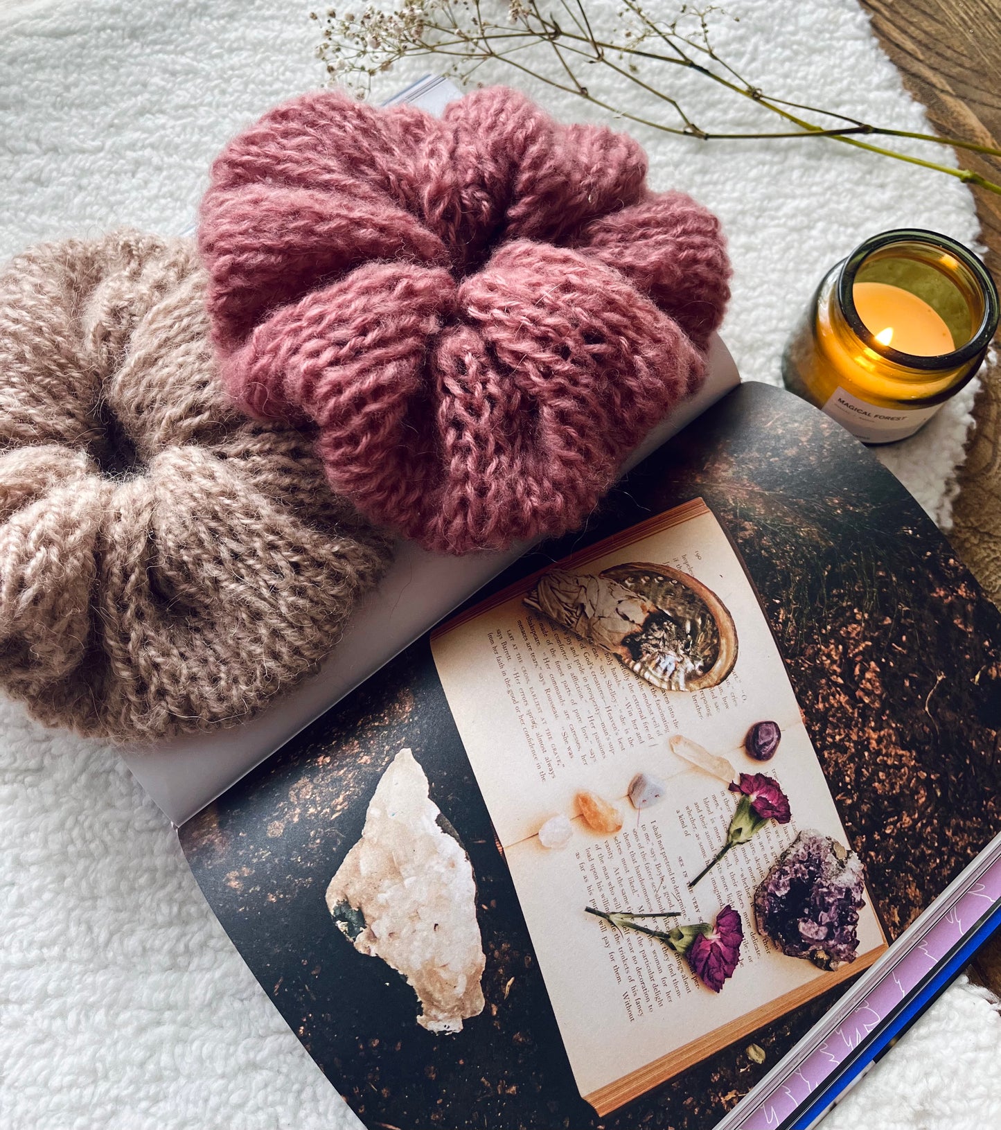 Chouchou ROSE INDIEN mohair oversize