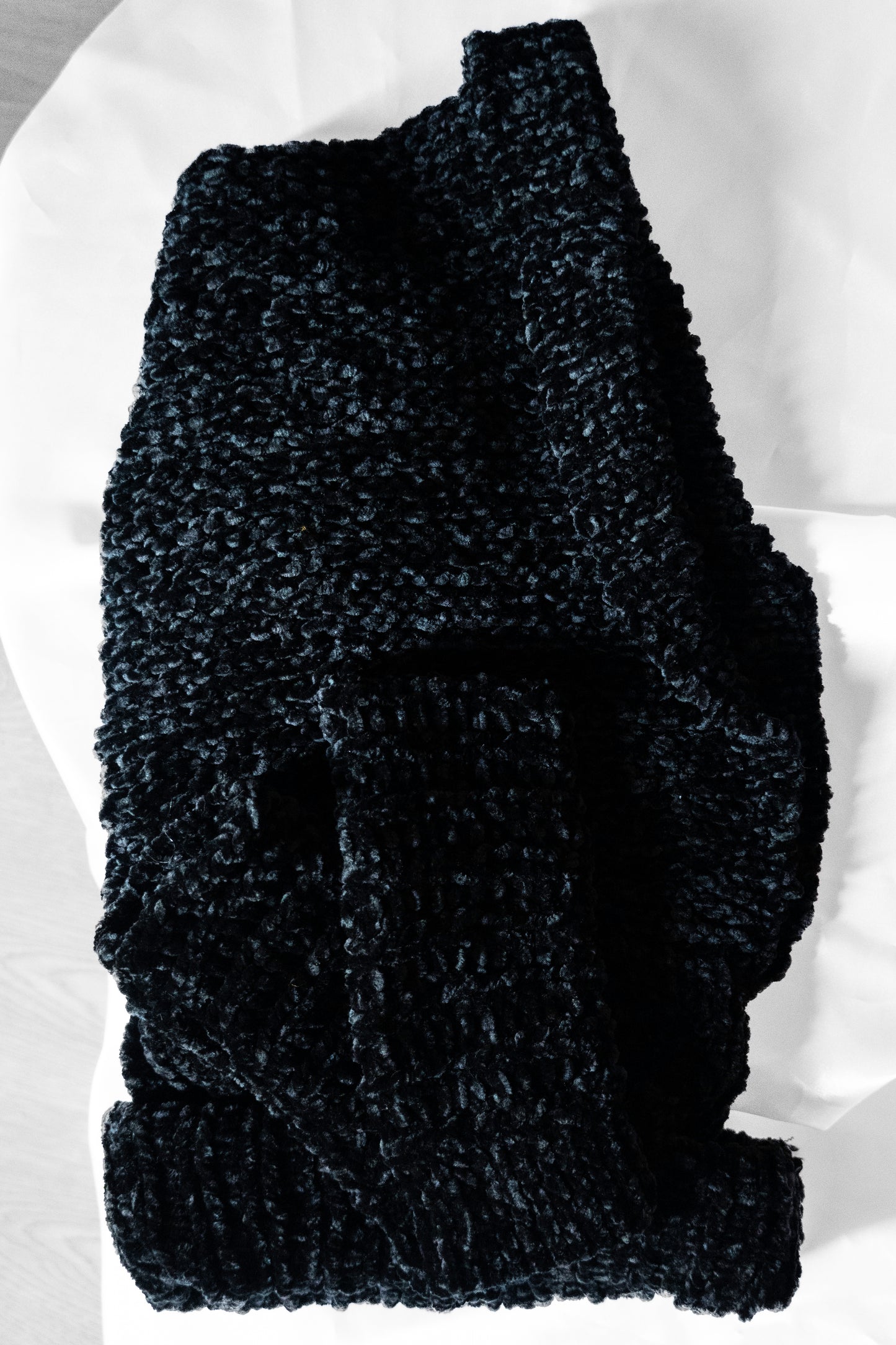 Cagoule chenille ÉBÈNE