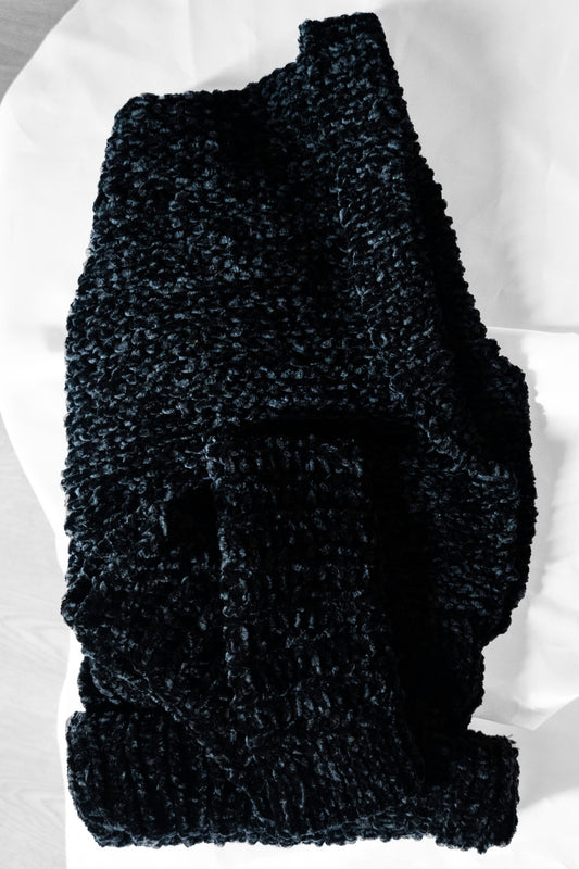 Cagoule chenille ÉBÈNE